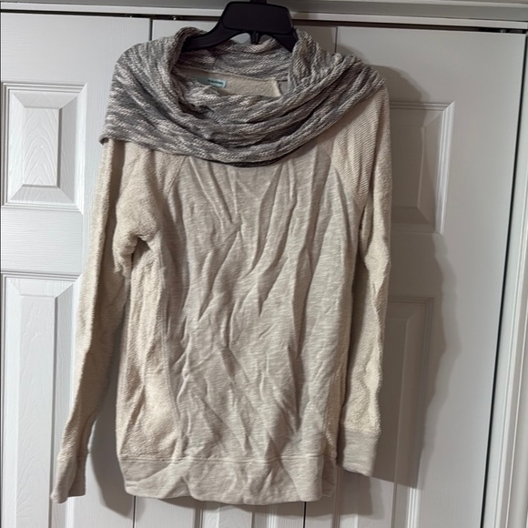 Maurices Cream and Gray Cowl Neck Sweater - Picture 1 of 4